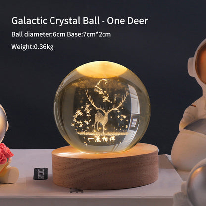 Creative Luminous Crystal Ball Galaxy Night Light