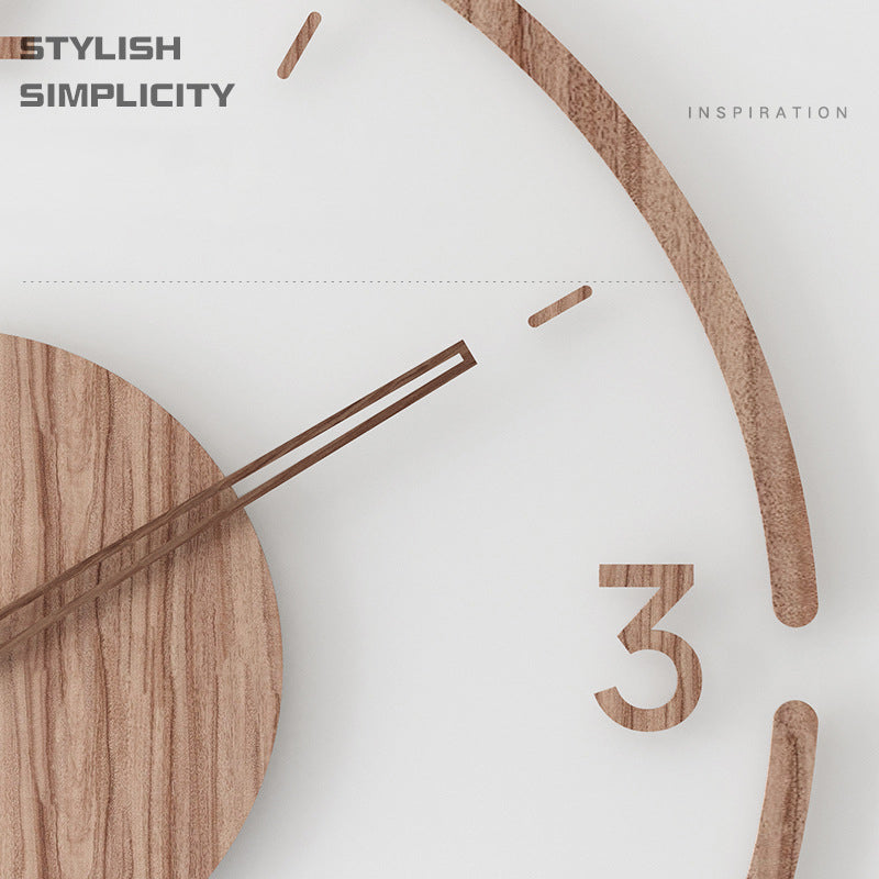 Solid Wood Creative Silent Quartez Clock Wall Clock 35CM