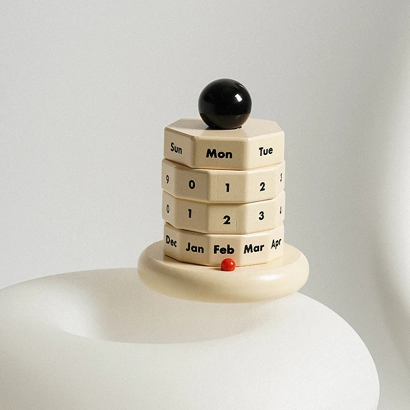 Wooden Perpetual Desk Calender