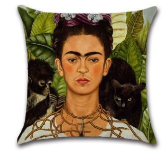 Hyha Frida Kahlo Polyester Cushion Cover Pillow Case