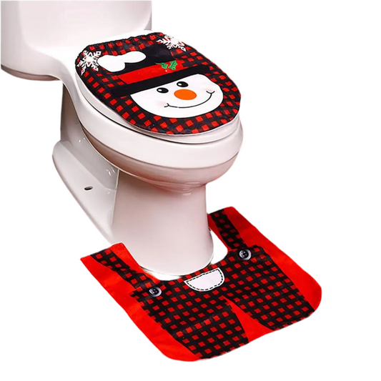 Santa Claus Snowman Reindeer Christmas Reindeer Christmas Toilet Cover Merry Christmas Decor