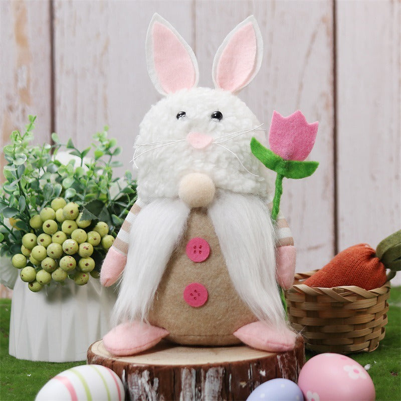 New Easter Bunny Doll Ornament Gnome Doll Holiday Decoration Gift