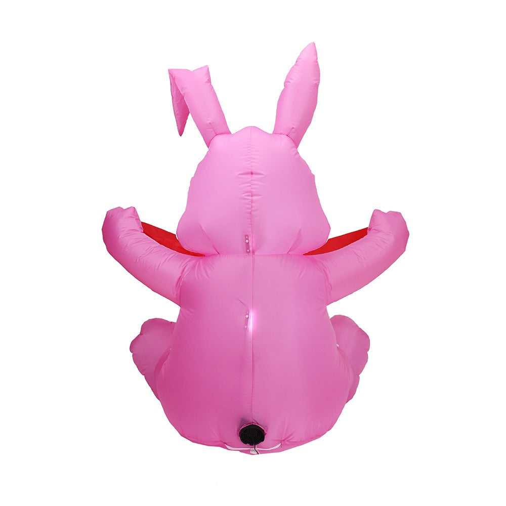 Inflatable Easter Bunny 1.5 Meters Inflatable Pink Cute Bunny LED Light