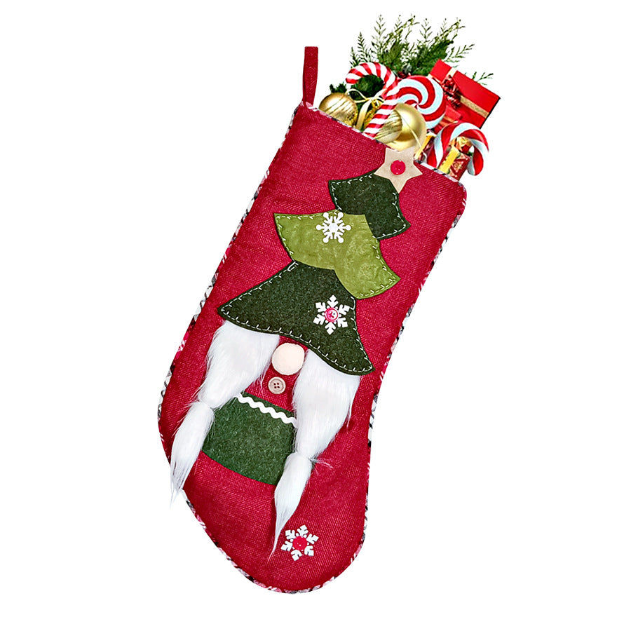 Christmas Decoration 3D Faceless Dolls Christmas Stocking