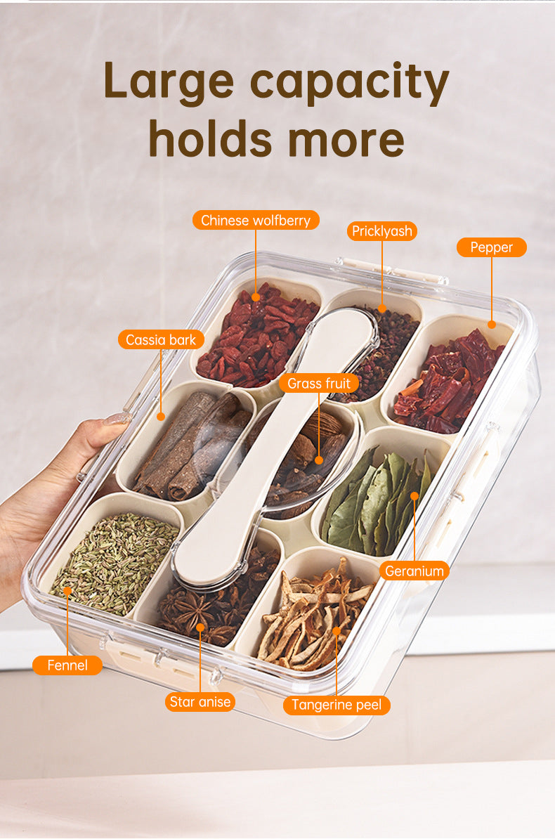 Sealed Snackle Storage Box With 9 Dividers Plastic Veggie Tray With Lid And Handle