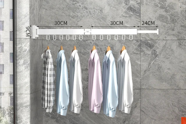 Retractable Cloth Drying Rack Folding Clothes Hanger Wall