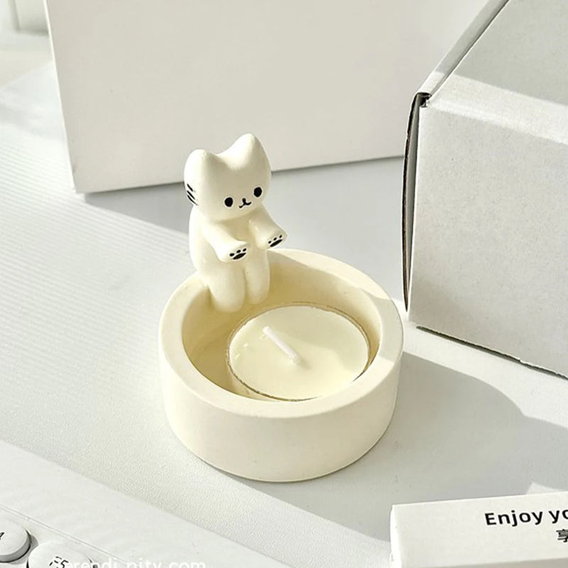 Kitten Candle Holder Cute Grilled Cat Aromatherapy Candle Holder