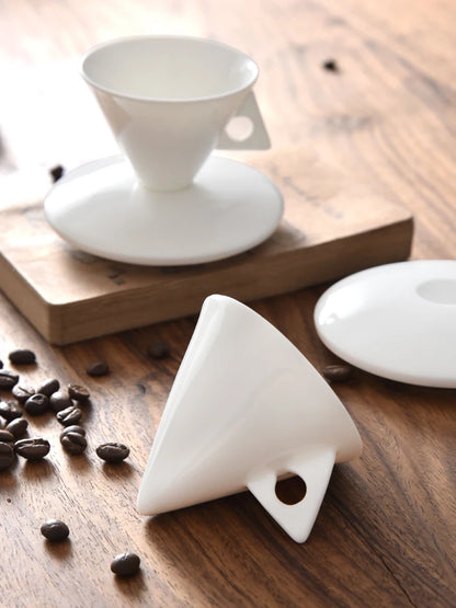 Hand Brewed Coffee Cups And Saucers Set With Spoon Espresso