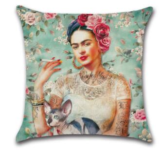 Hyha Frida Kahlo Polyester Cushion Cover Pillow Case