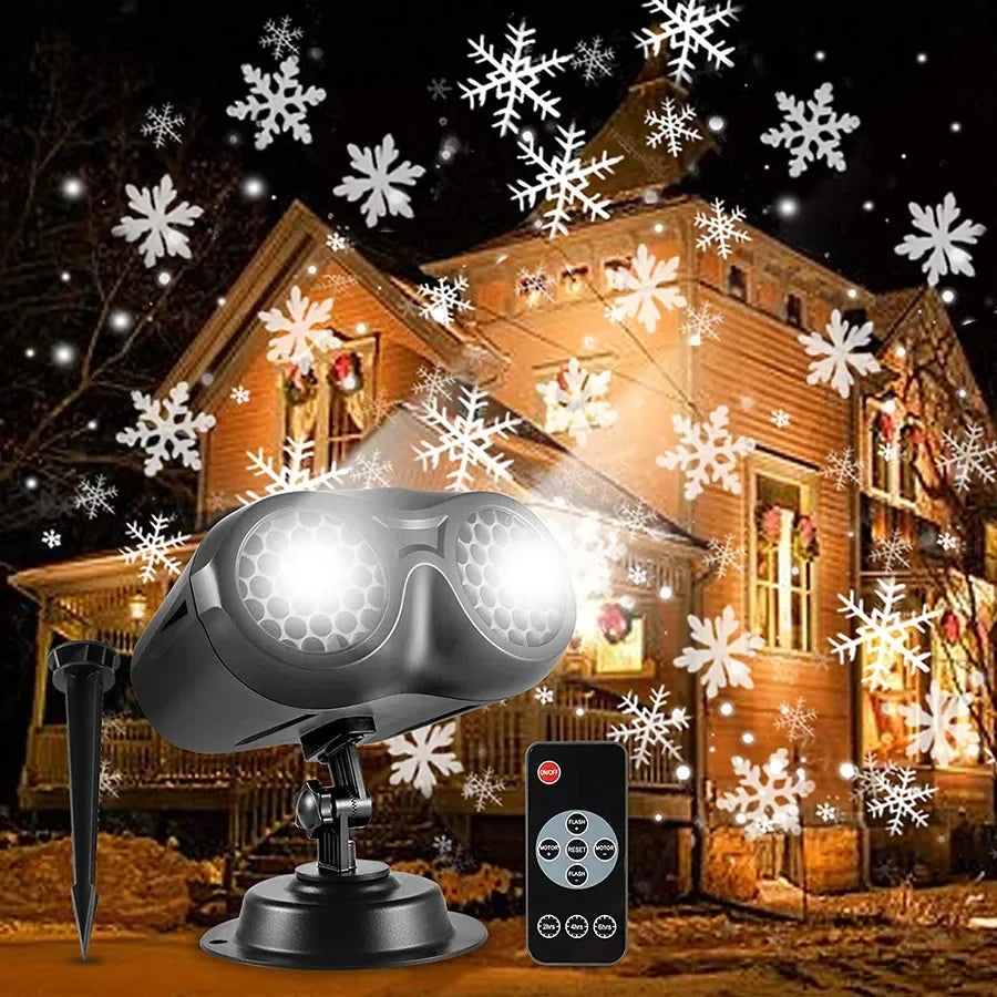 Double Head Christmas Snowfall Projector Lamp