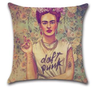 Hyha Frida Kahlo Polyester Cushion Cover Pillow Case