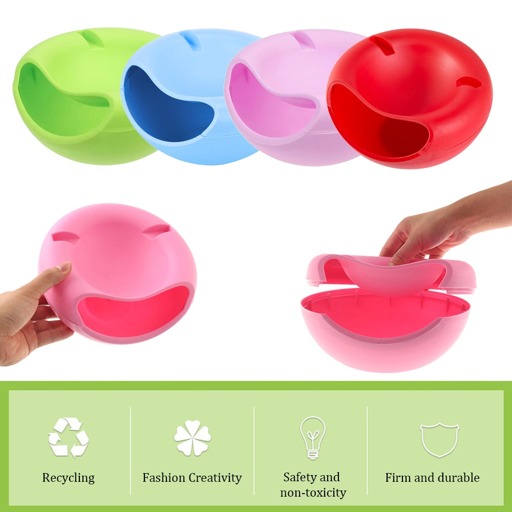 Lazy Snack Bowl Plastic Double Layer Snack Storage Box Bowl