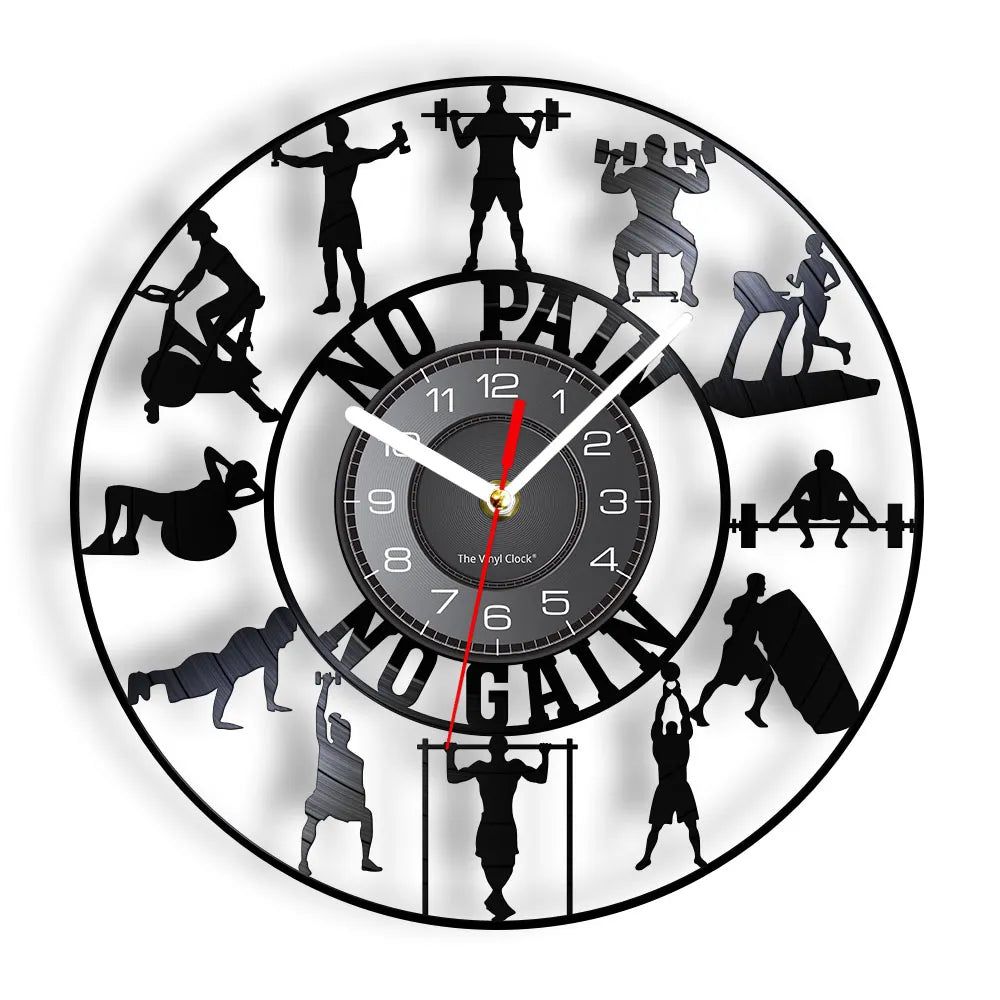 Bodybuilding Kettlebell Gym Sign Wall Clock