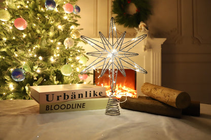 Three Dimensional Iron Craving Tree Top Star