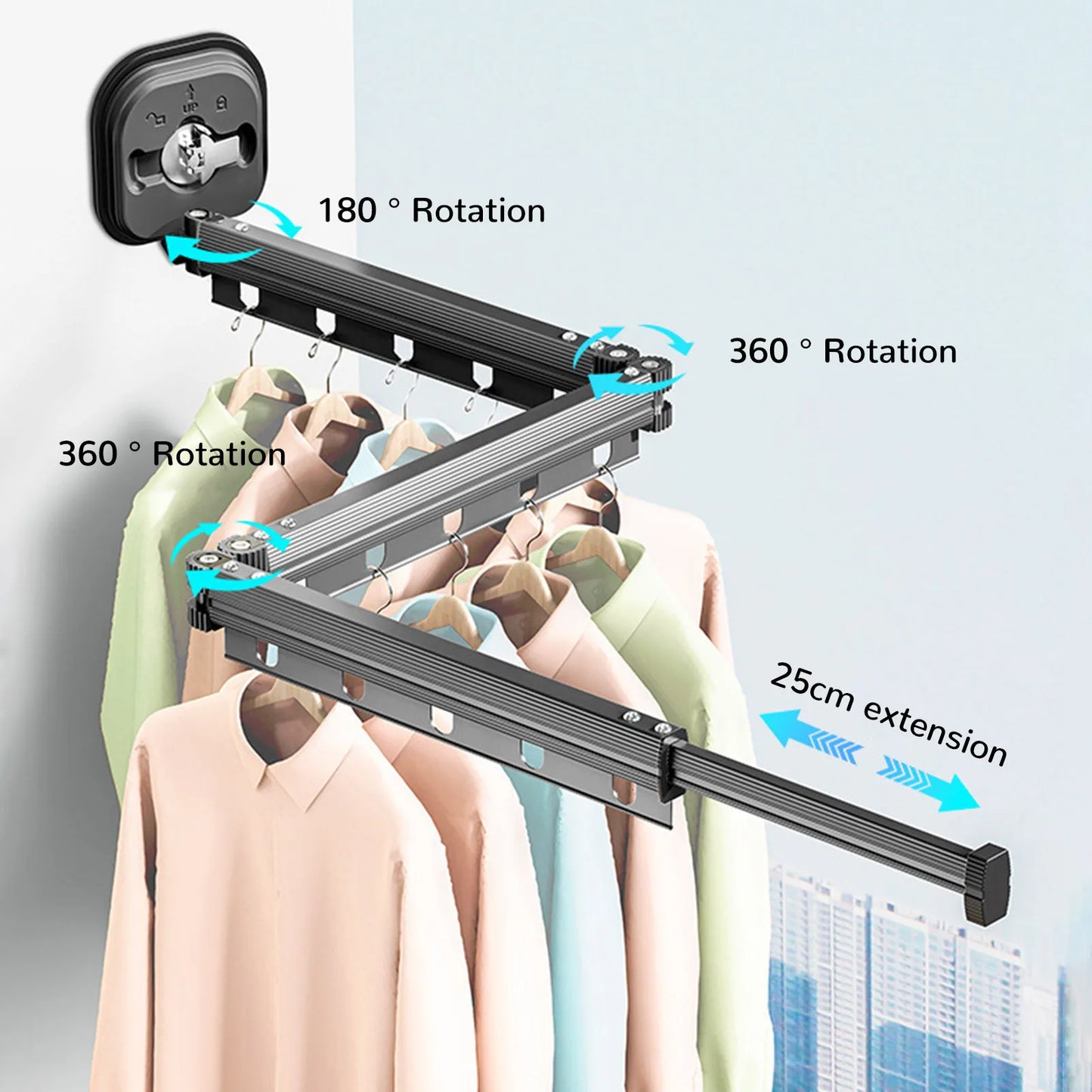 Clothes Drying Hanger Space Saving Bathroom Usage