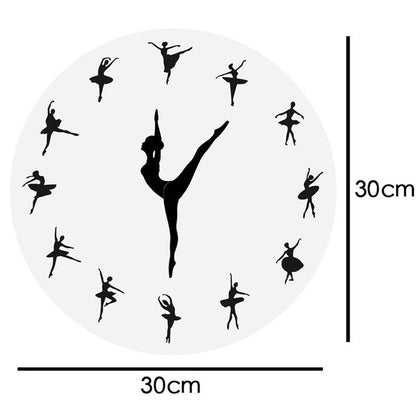 Yoga Postures Wall Clock GYM Fitness Flexible Girl Silent