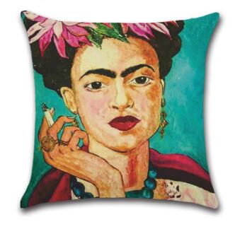 Hyha Frida Kahlo Polyester Cushion Cover Pillow Case