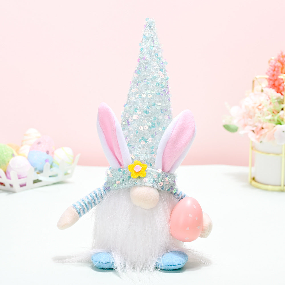 New Easter Decoration with Lighted Sequin Hat Faceless