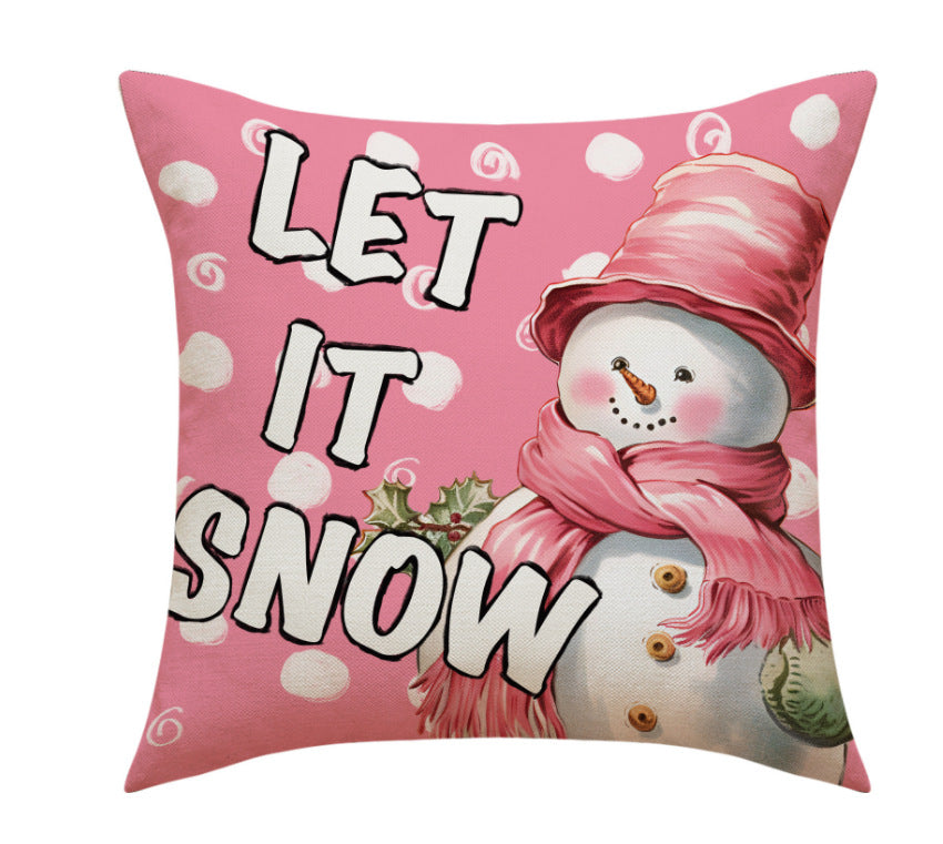 Christmas Pillow Christmas Day Pillow Cover Santa Claus Snowman