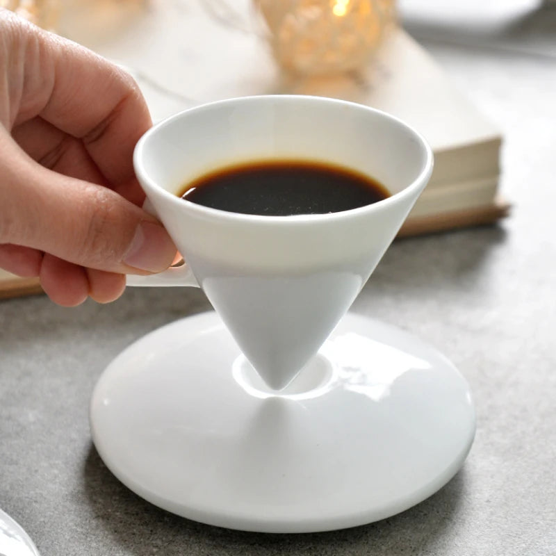 Hand Brewed Coffee Cups And Saucers Set With Spoon Espresso