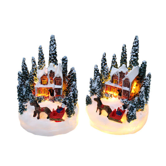 Christmas Decoration Resin Houses Luminous