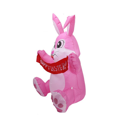 Inflatable Easter Bunny 1.5 Meters Inflatable Pink Cute Bunny LED Light