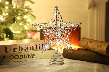 Three Dimensional Iron Craving Tree Top Star