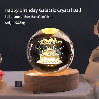 Creative Luminous Crystal Ball Galaxy Night Light