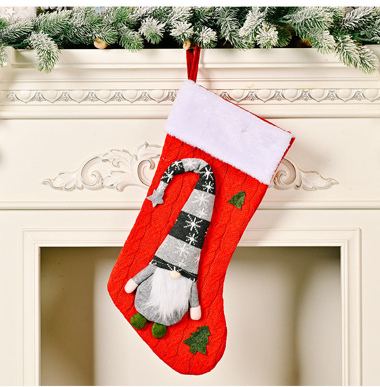 Christmas Decoration Knitted Rudolf Christmas Stocking