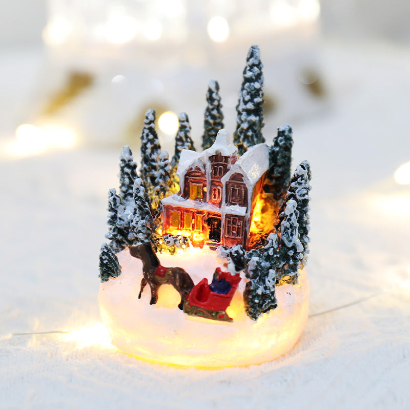 Christmas Decoration Resin Houses Luminous