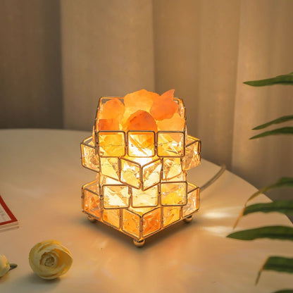 USB Crystal Table Lamp Three Colour Dimming Magic Cube Stone Night Light For Romantic Atmosphere