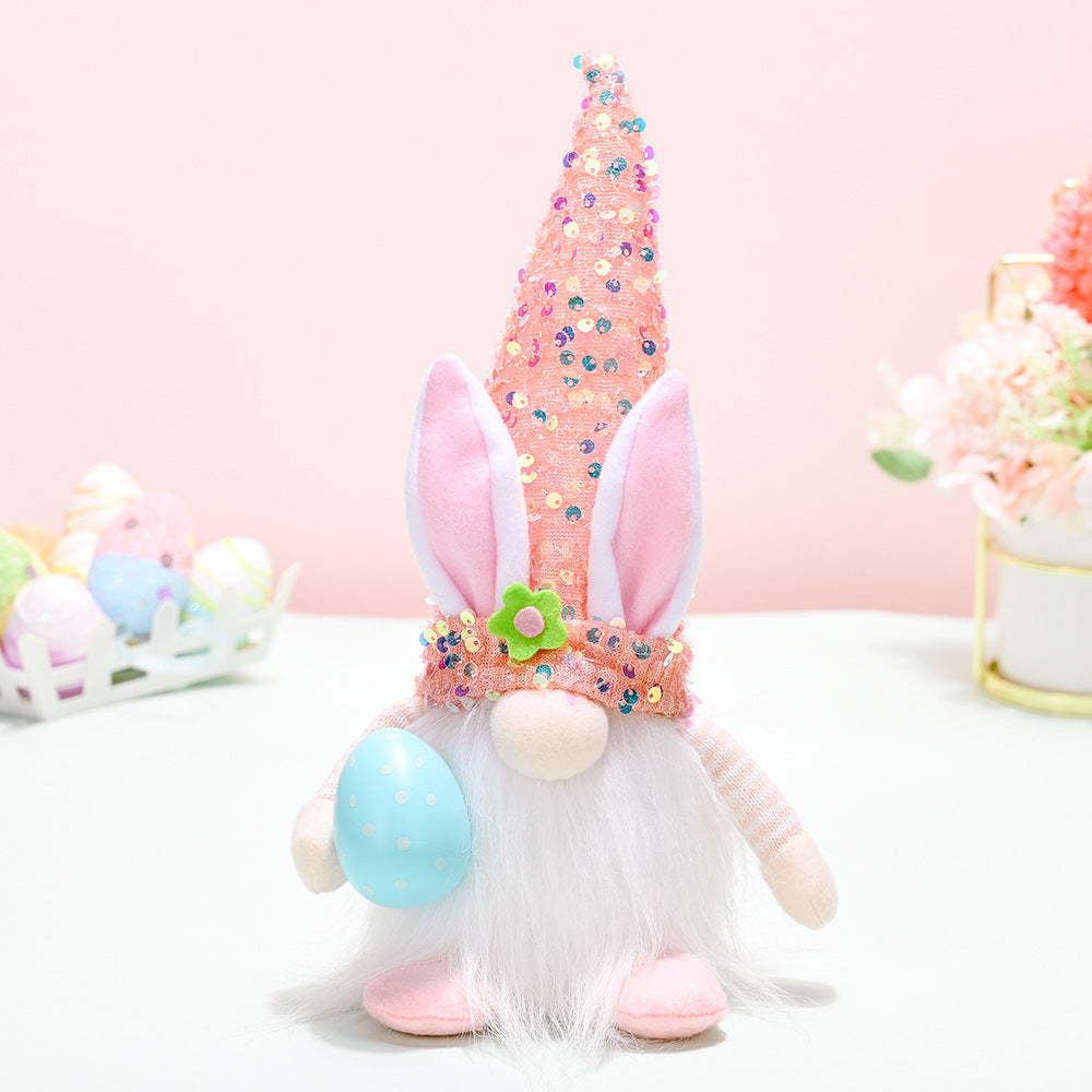 New Easter Decoration with Lighted Sequin Hat Faceless