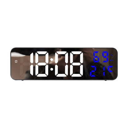 Mirror Digital LED Wall Clock Electronic Alarm Clock