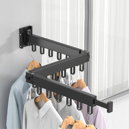 Retractable Cloth Drying Rack Folding Clothes Hanger Wall