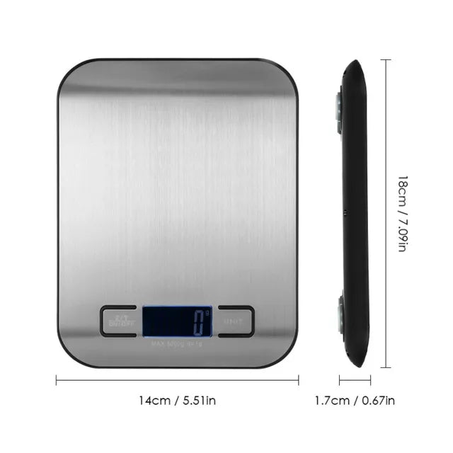 Digital Kitchen Scale Stainless Steel Portable Kitchen