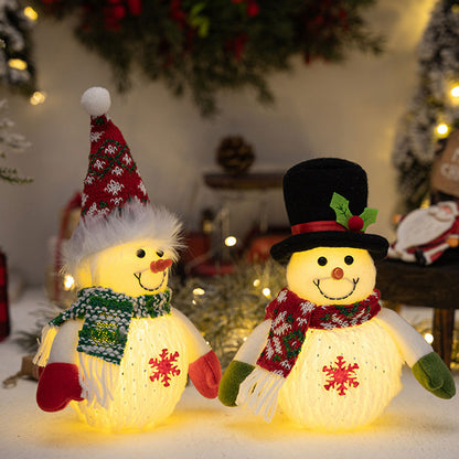 Christmas Glowing Snowman Doll Window