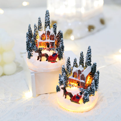 Christmas Decoration Resin Houses Luminous