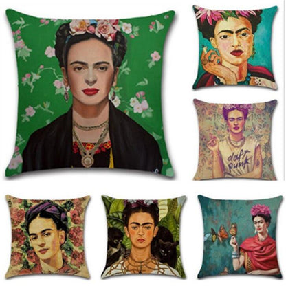 Hyha Frida Kahlo Polyester Cushion Cover Pillow Case