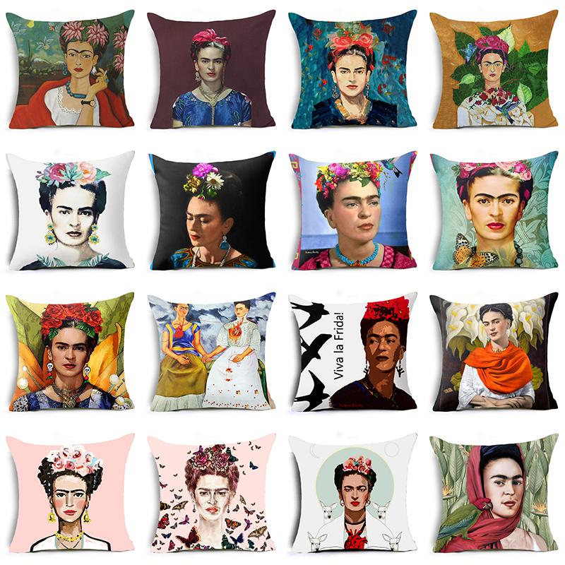 Hyha Frida Kahlo Polyester Cushion Cover Pillow Case