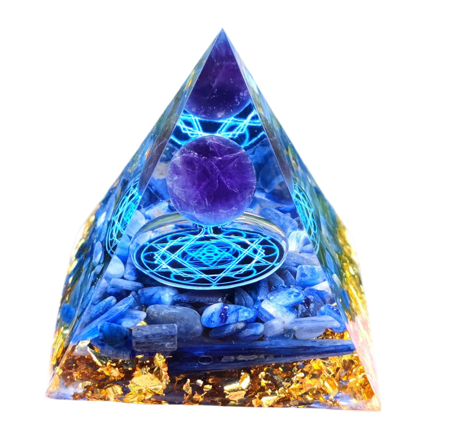 Crystal Ball Gravel Pyramid Home Crafts Resin Ornaments Desktop