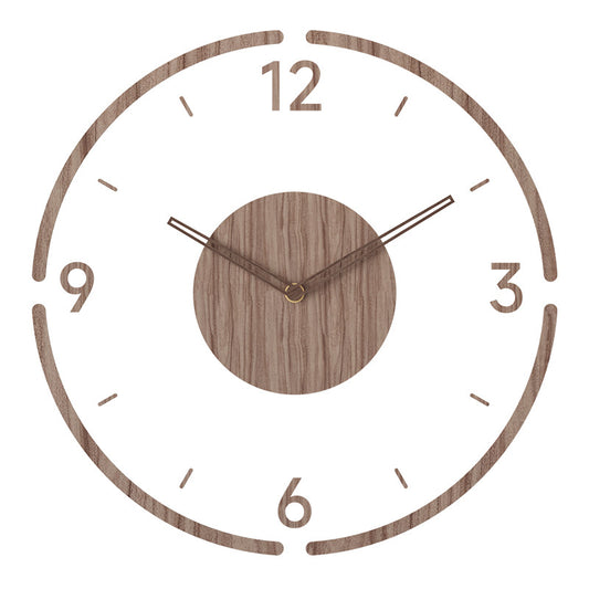 Solid Wood Creative Silent Quartez Clock Wall Clock 35CM