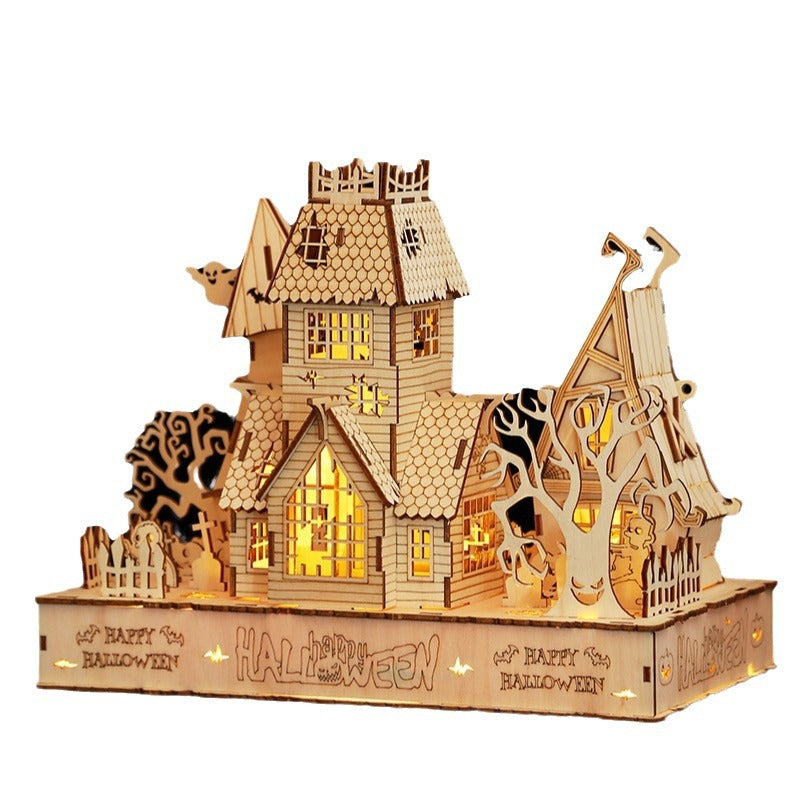 Houses Halloween LED Light 3D Wooden