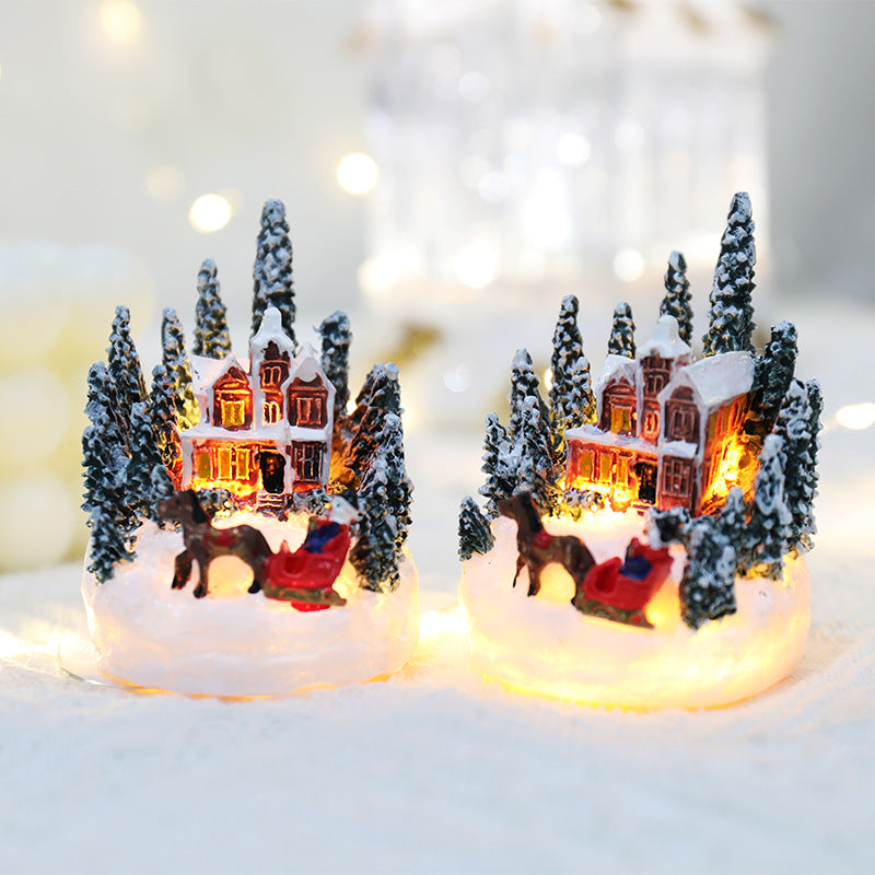 Christmas Decoration Resin Houses Luminous