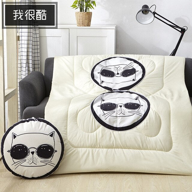 Multifunction Cartoon Cool Cat Cushion