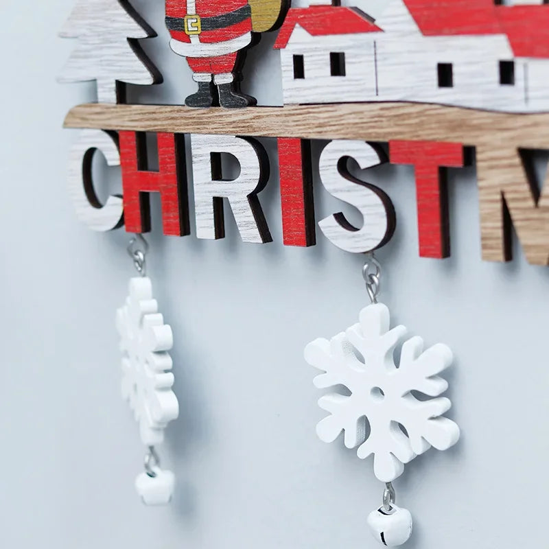 Wooden Christmas Pendants Door Wall Xmas