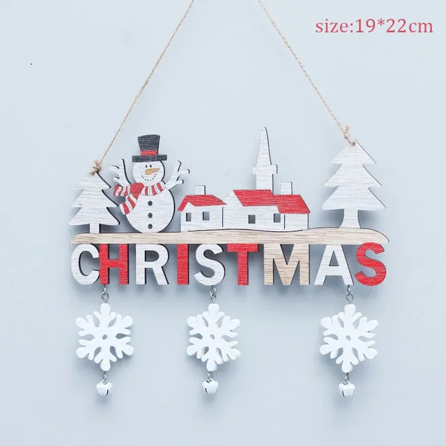 Wooden Christmas Pendants Door Wall Xmas