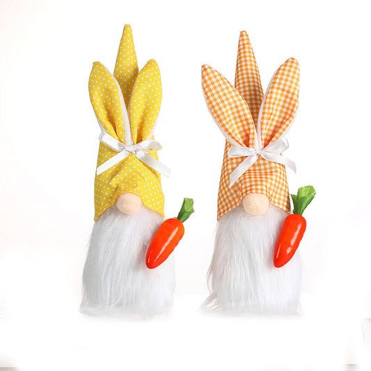 Lovely Dress Up Decoration Easter Decoration Radish Rabbit Faceless Dwarf Doll Window Home Doll