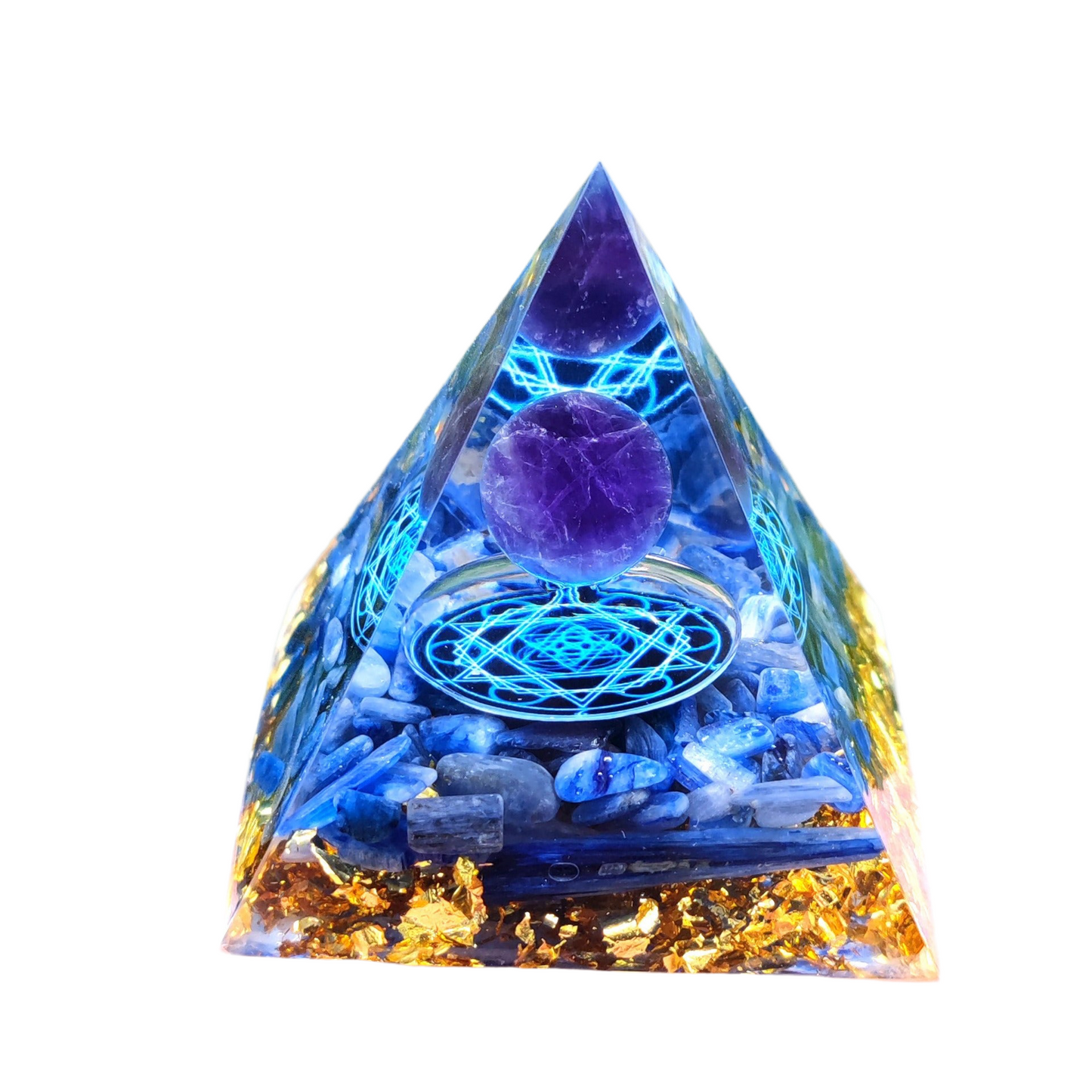 Crystal Ball Gravel Pyramid Home Crafts Resin Ornaments Desktop