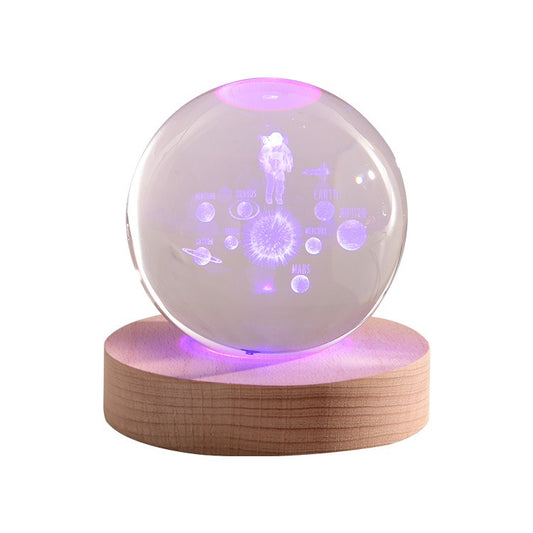 Starry Sky Astronaut White Crystal Ball Glow 3D