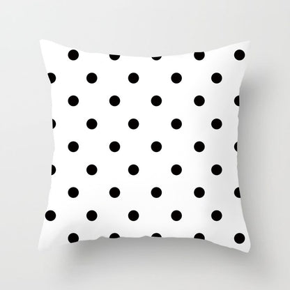 Geometric Cushion Cover Black And White Polyester Throw